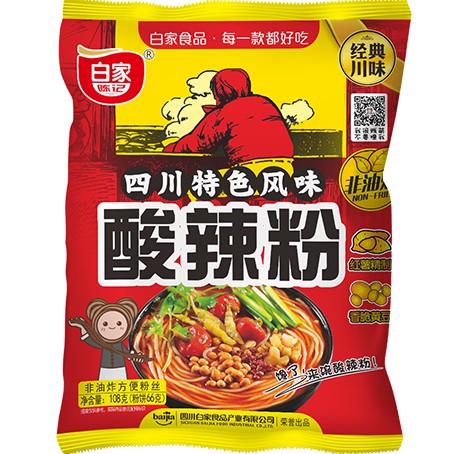 Bai Jia Vermicelli Sour & Spicy 108G - 白家陈记酸辣粉袋装108g