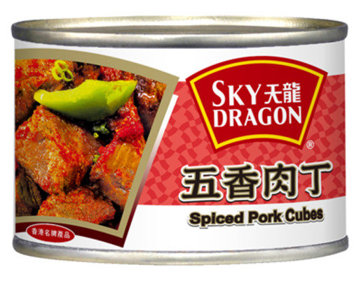Sky Dragon Canned Chopped Spices Pork Cubes 142G - 天龙五香肉丁142G