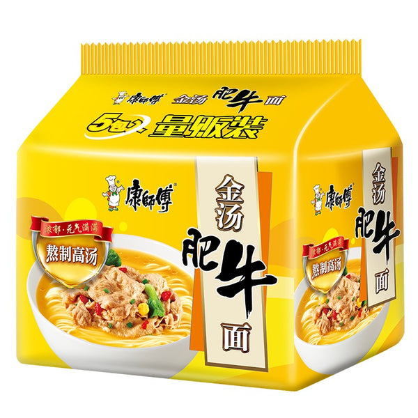 KSF Instant Noodles Beef 105Gx5 - 康师傅金汤肥牛面五连包