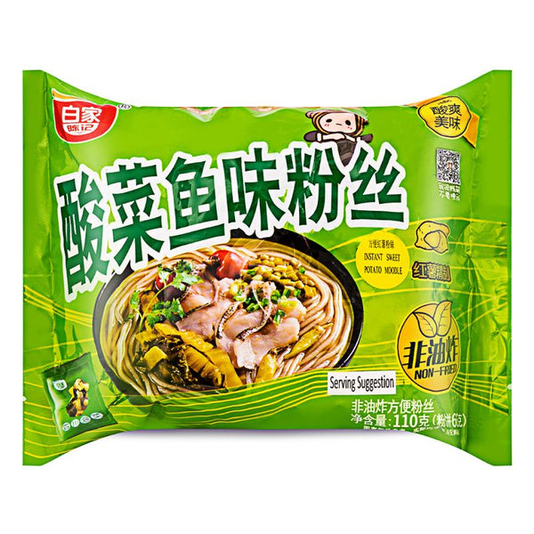 Bai Jia Instant vermicelli Pickled Cabbage Fish 108G - 白家陈记酸菜鱼粉丝袋装108g