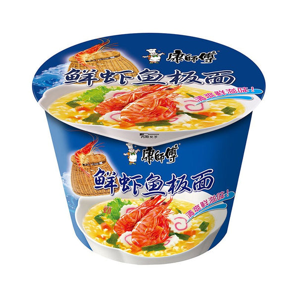 KSF Bowl Noodle Seafood 101G - 康师傅桶面鲜虾鱼板面106g