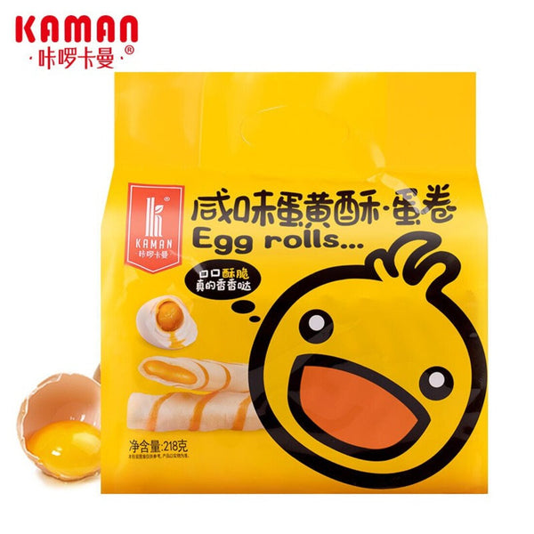 Kaman Egg York Cookie Roll 219g - 咔啰卡曼咸蛋黄蛋卷219克