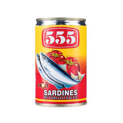 555 Sardines In T/Conditment Hot 155G - 555香辣沙丁鱼罐头155G